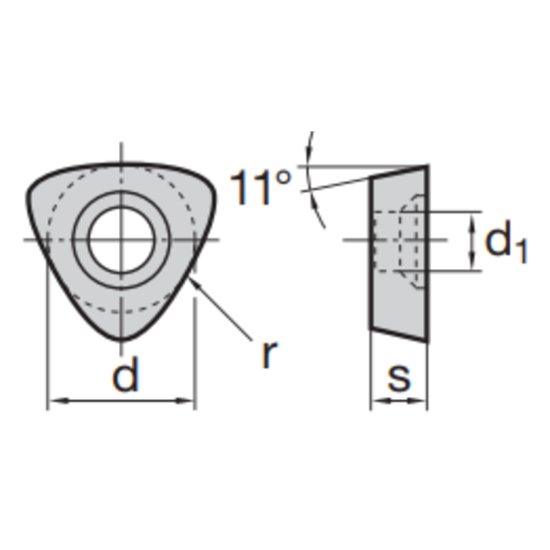 Picture of LMT Fette 1177-65T LC610T Milling Insert Trigon